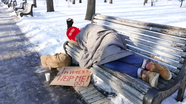 Homeless Man with MAGA Hat
