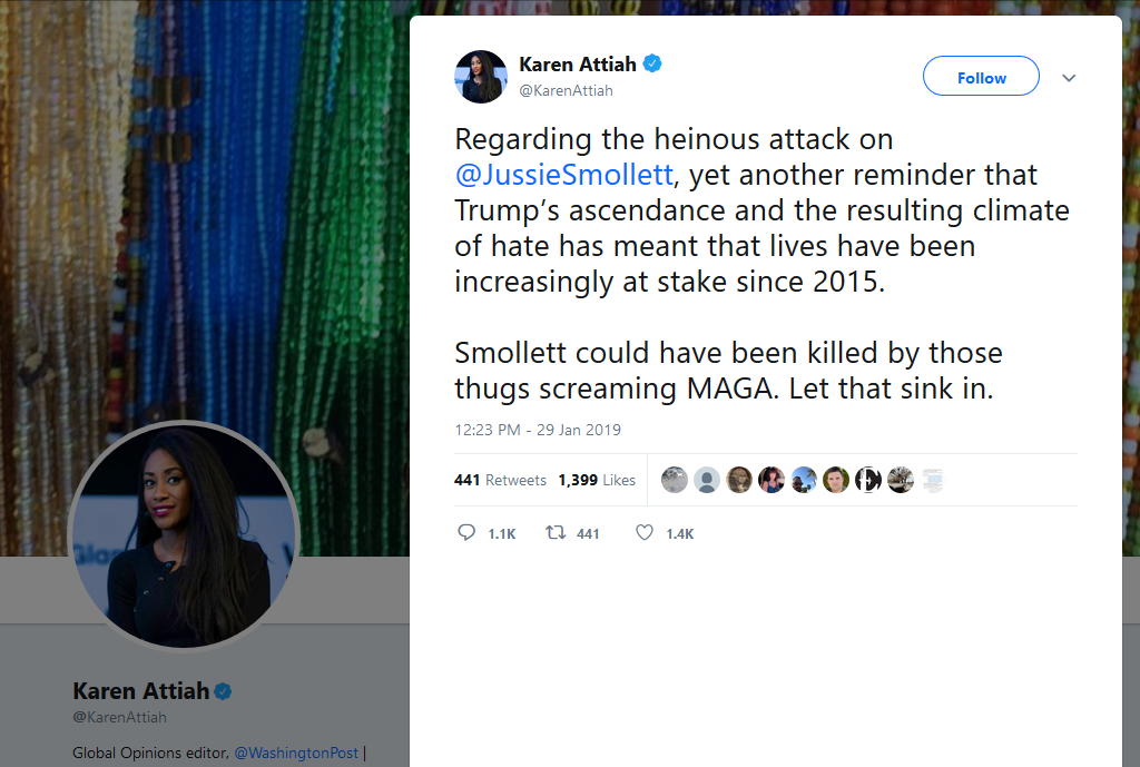 Jusie Smollett being interviewed