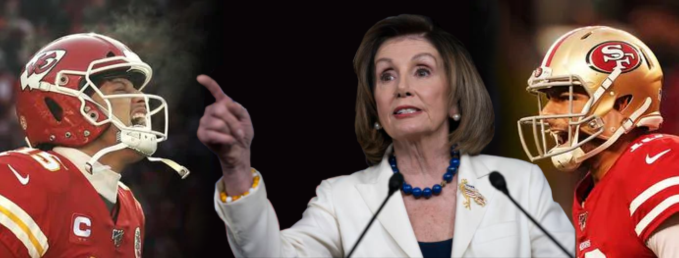 Nancy Pelosi scolding Patrick Mahomes