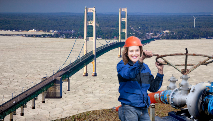 Governor Whitmer draining the Great Lakes.