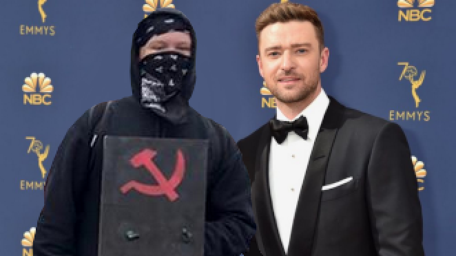 Justin Timberlake with an ANTIFA member