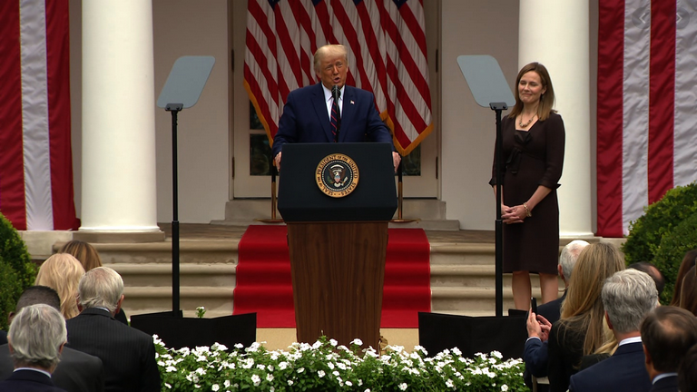 Trump nominating Amy Coney Barrett
