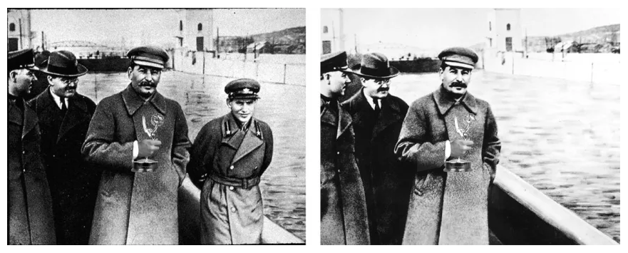 Josef Stalin holding an Emmy award.