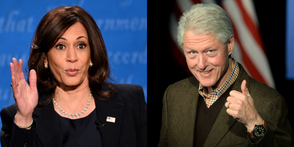 Kamala Harris and Bill Clinton