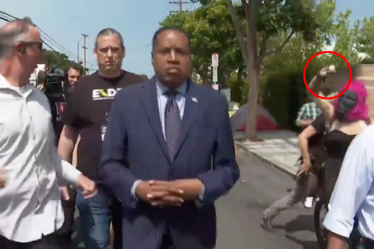 Larry Elder being attacked
