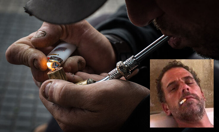 Man smoking crack - Hunter inset