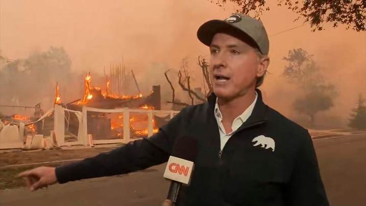 Newsom speaking about wildfires